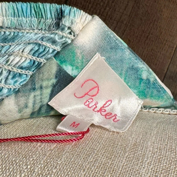 PARKER Bayou Strapless Silk Maxi Dress Women's size Medium Wedding Formal Party - Picture 9 of 11